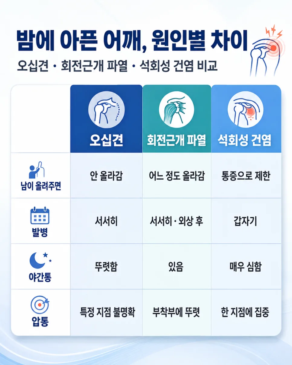 서초구 정형외과, 밤에 아픈 어깨 오십견과 회전근개 구분법 관련 사진 2